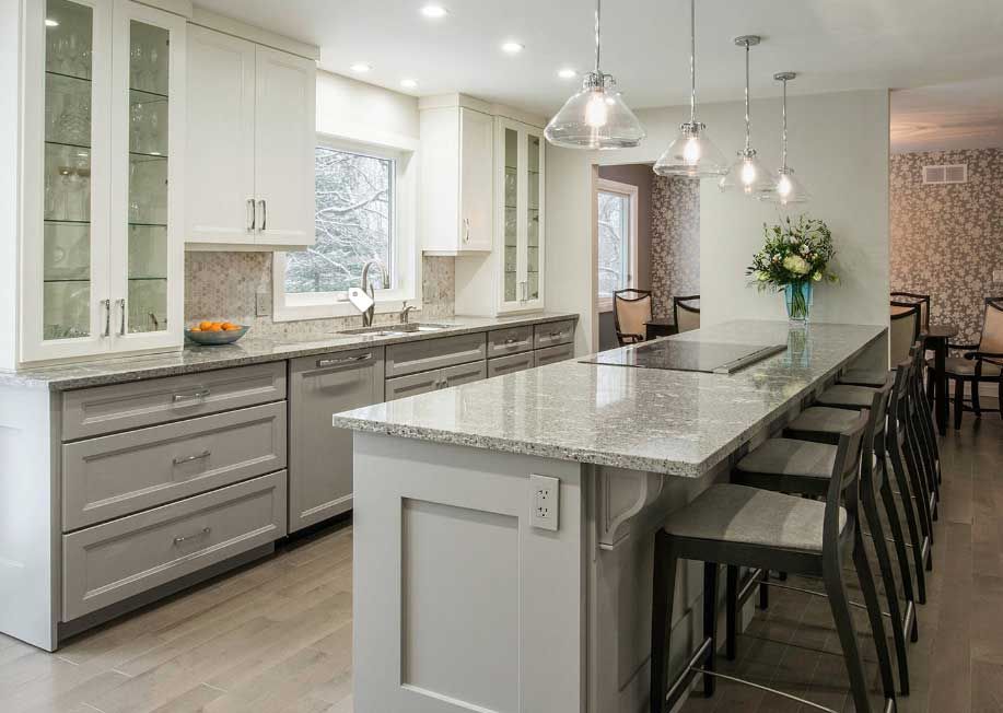 light grey quartz kitchen
