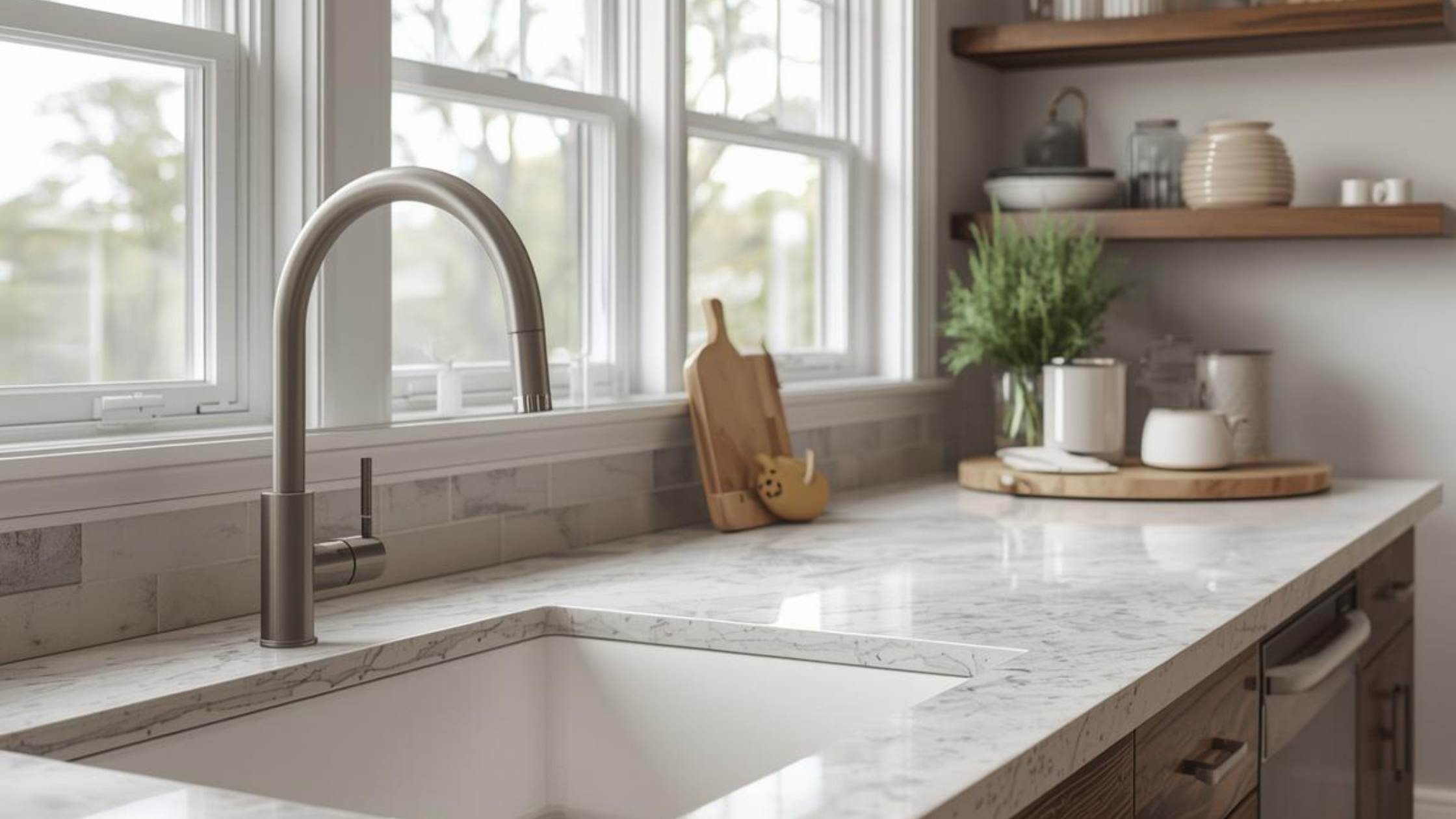 low maintenance countertops rentals families