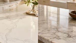 marble look quartz vs marble New Berlin