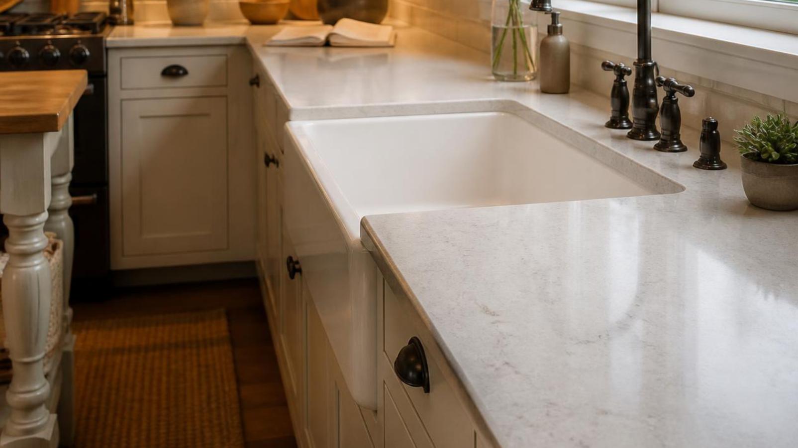 farmhouse vs workstation sink with stone New Berlin farmhouse vs workstation sink with stone New Berlin